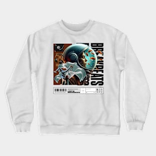 BREAKBEAT  - Female Astronaut (Black) Crewneck Sweatshirt